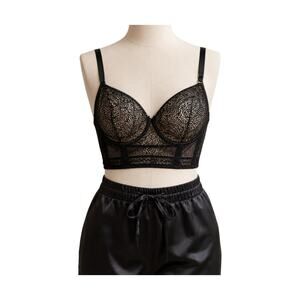 Victoria's Secret Very Sexy Mesh Plunge Bra 34D Sheer Balconette